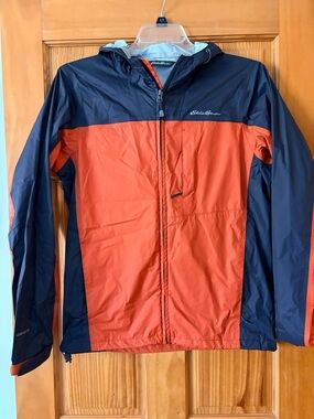 Eddie Bauer Grey and Red Hooded Jacket